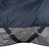 EQUITHÈME Couverture d'Extérieur Tyrex 600 D Fleece 0g Polaire Bleu Marine/Gris