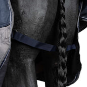 EQUITHÈME Couverture d'Extérieur Tyrex 600 D Fleece 0g Polaire Bleu Marine/Gris