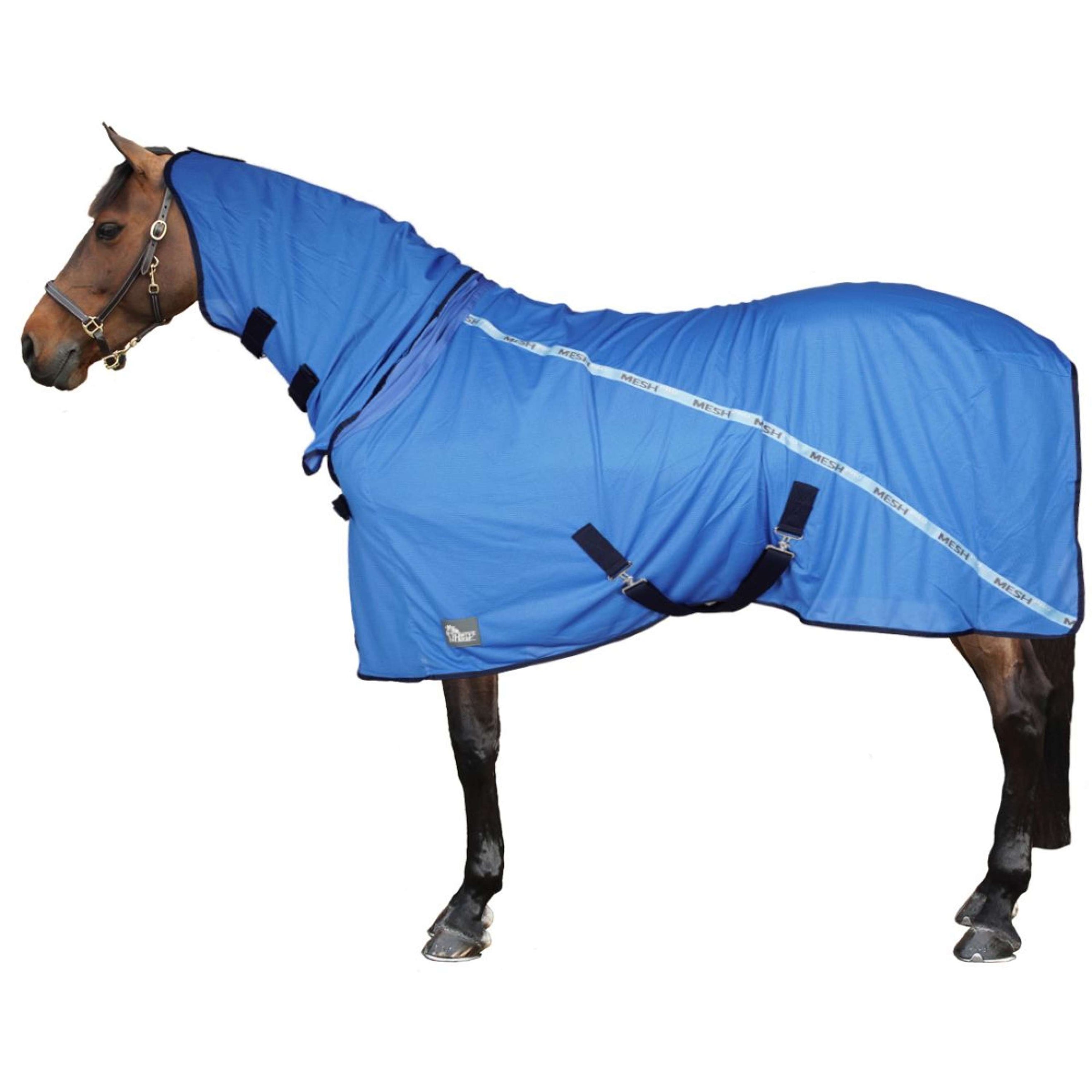 Harry's Horse Couverture Anti-Mouches Mesh Pro Neck Bleu Harry's Horse Couverture Anti-Mouches Mesh Pro Neck Bleu