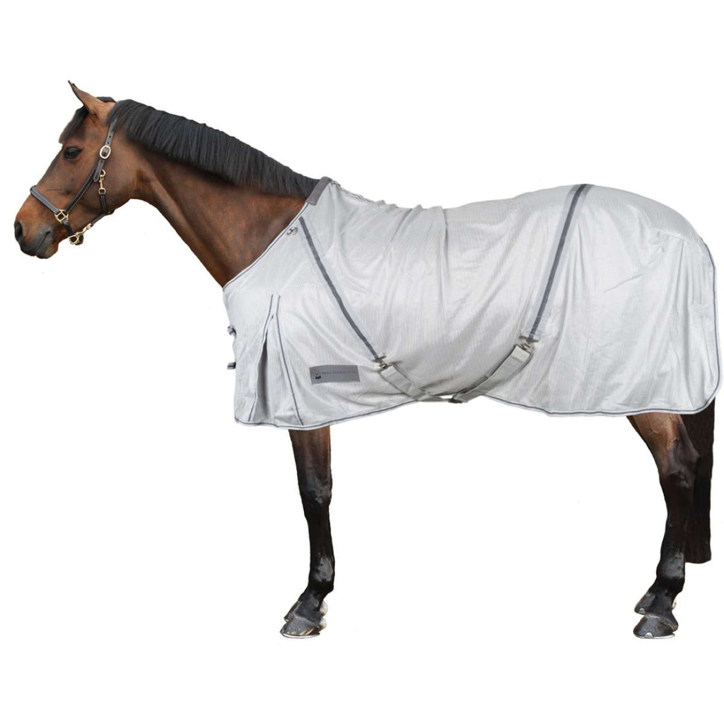 Waldhausen Couverture Anti-Mouches Protect avec Cou Indépendant Gris argenté/Gris