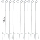 Agradi Power Piquet de Clôture Acier de Ressort avec Boucle 105cm 10 Pièces Blanc