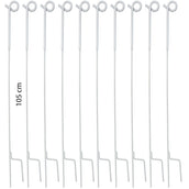 Agradi Power Piquet de Clôture Acier de Ressort avec Boucle 105cm 10 Pièces Blanc