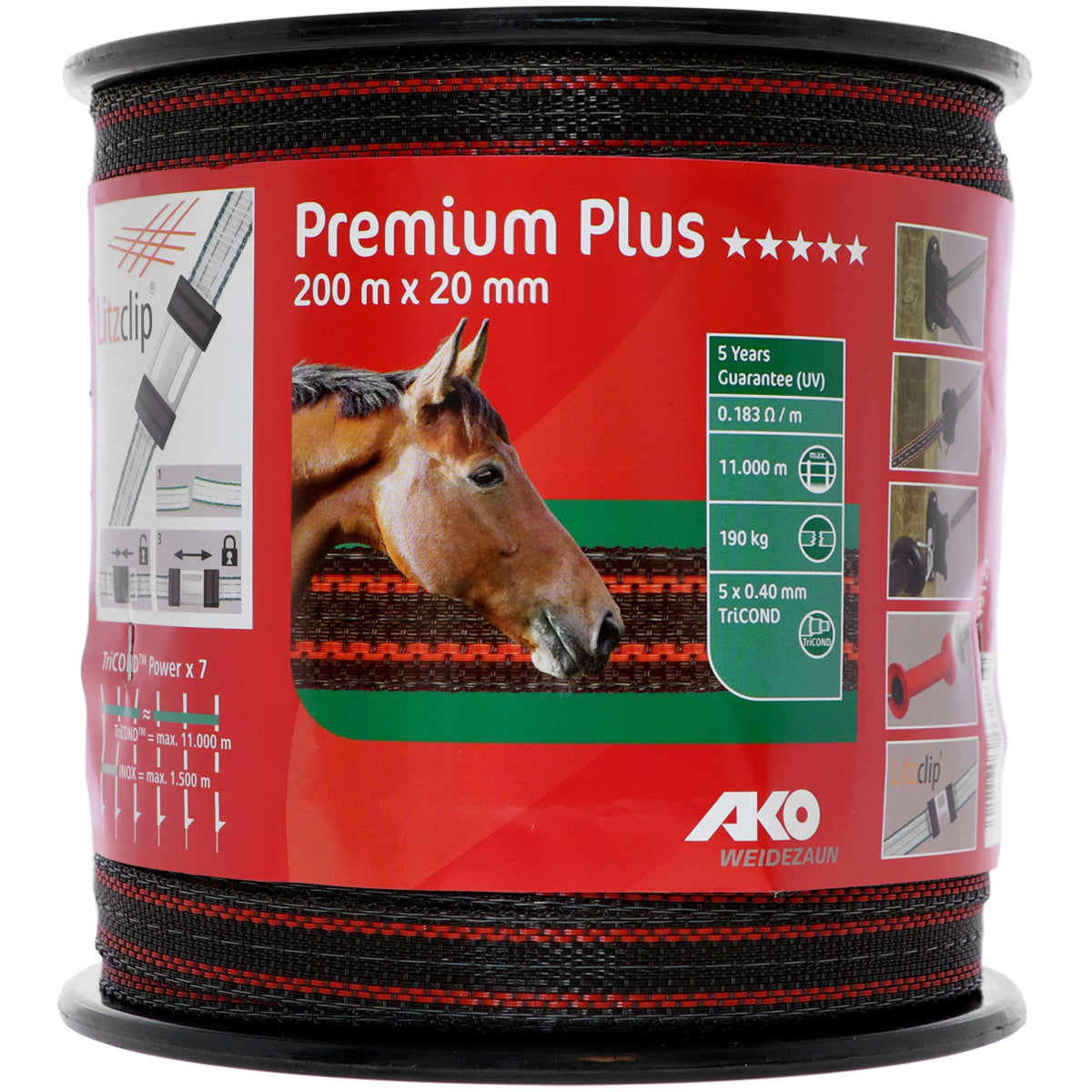 Ako Ruban de Clôture Premium Plus Marron/Orange