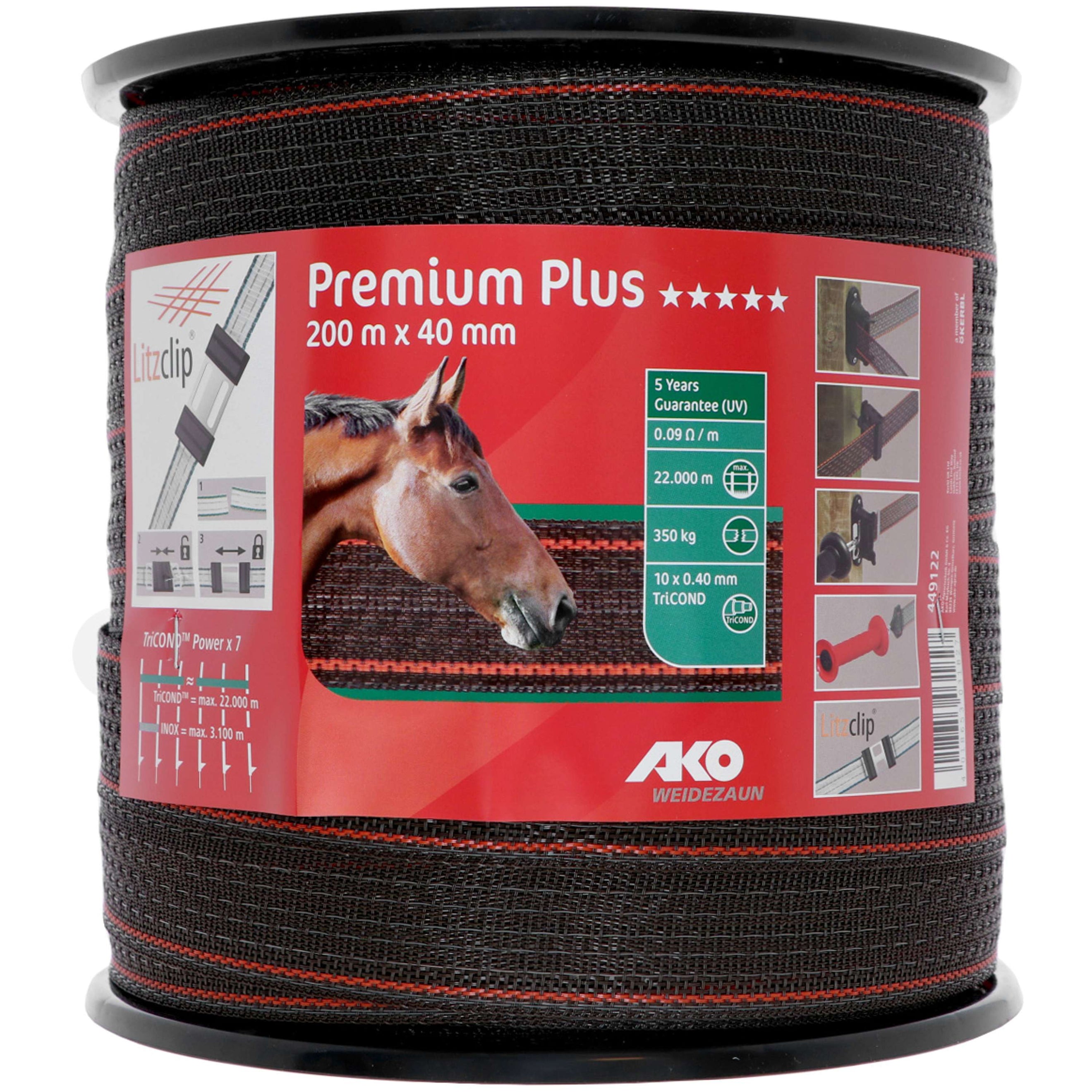 Ako Ruban de Clôture Premium Plus Marron/Orange