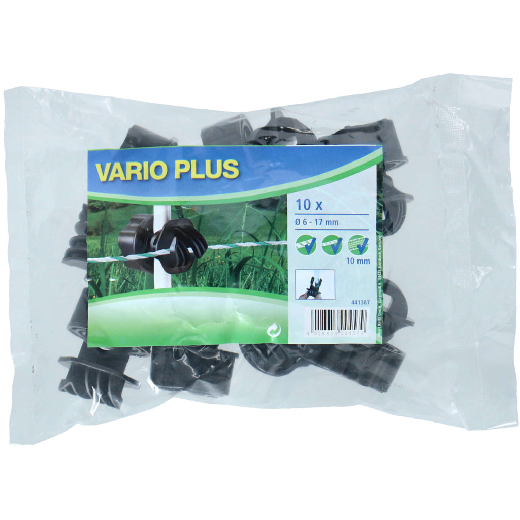 Ako Isolateur à Vis Filet-Corde 10 Pièces Noir/Rouge
