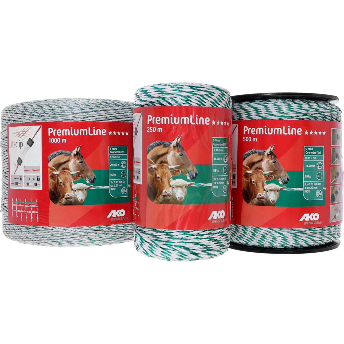 Ako Fil de Clôture PremiumLine Blanc/Vert