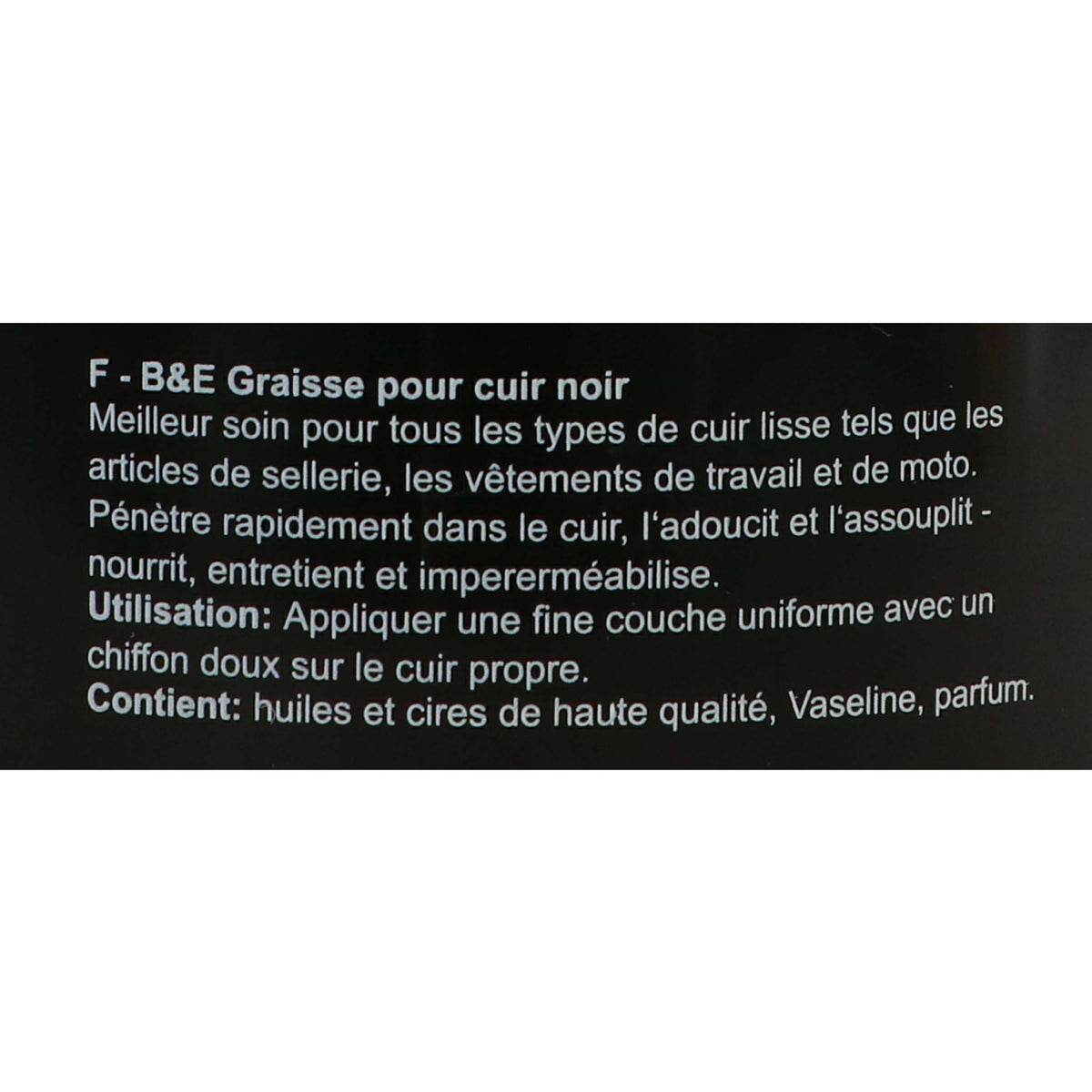 Bense & Eicke Graisse pour Cuir Noir