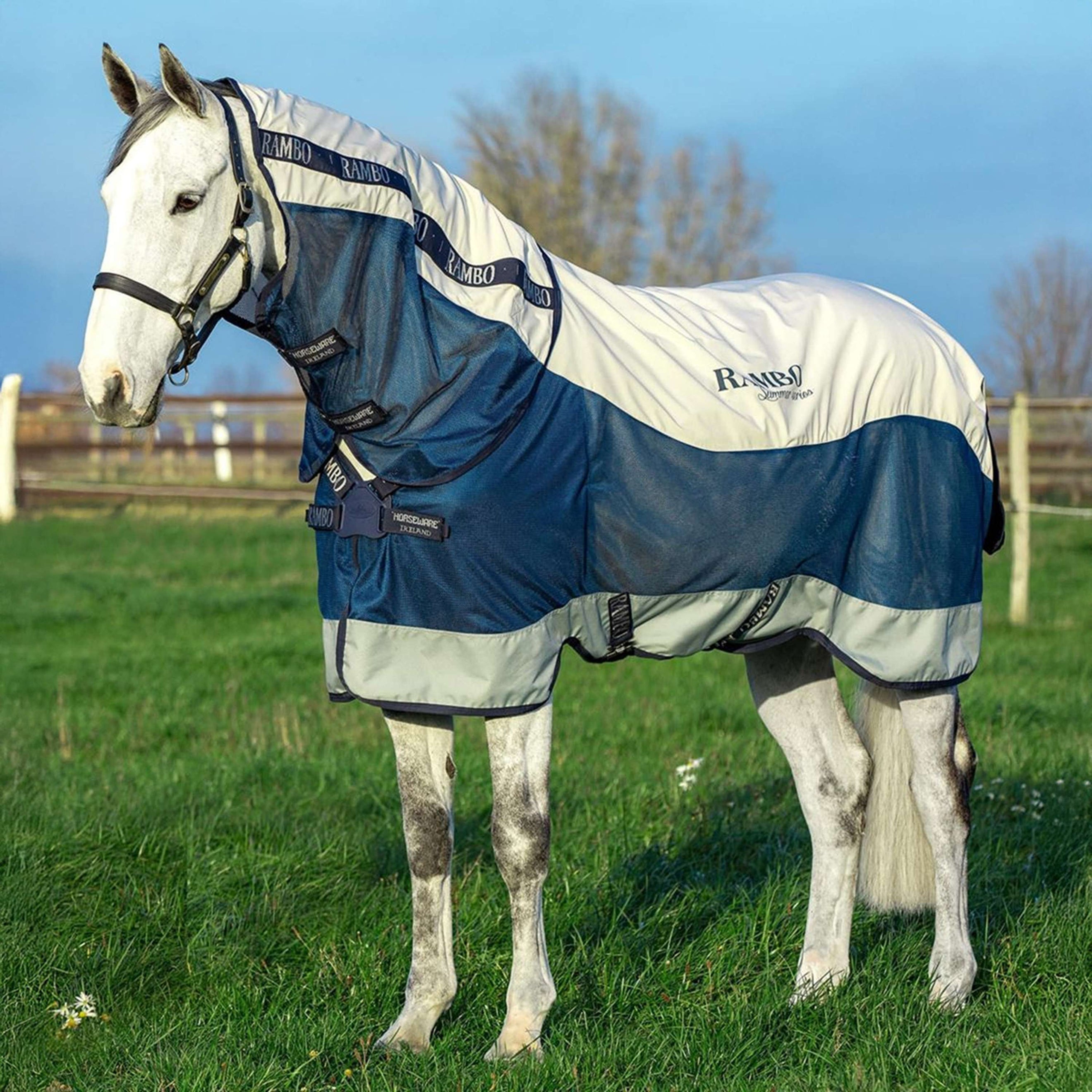 Rambo Chemise Turnout 0g Summer Series Marine/Gris