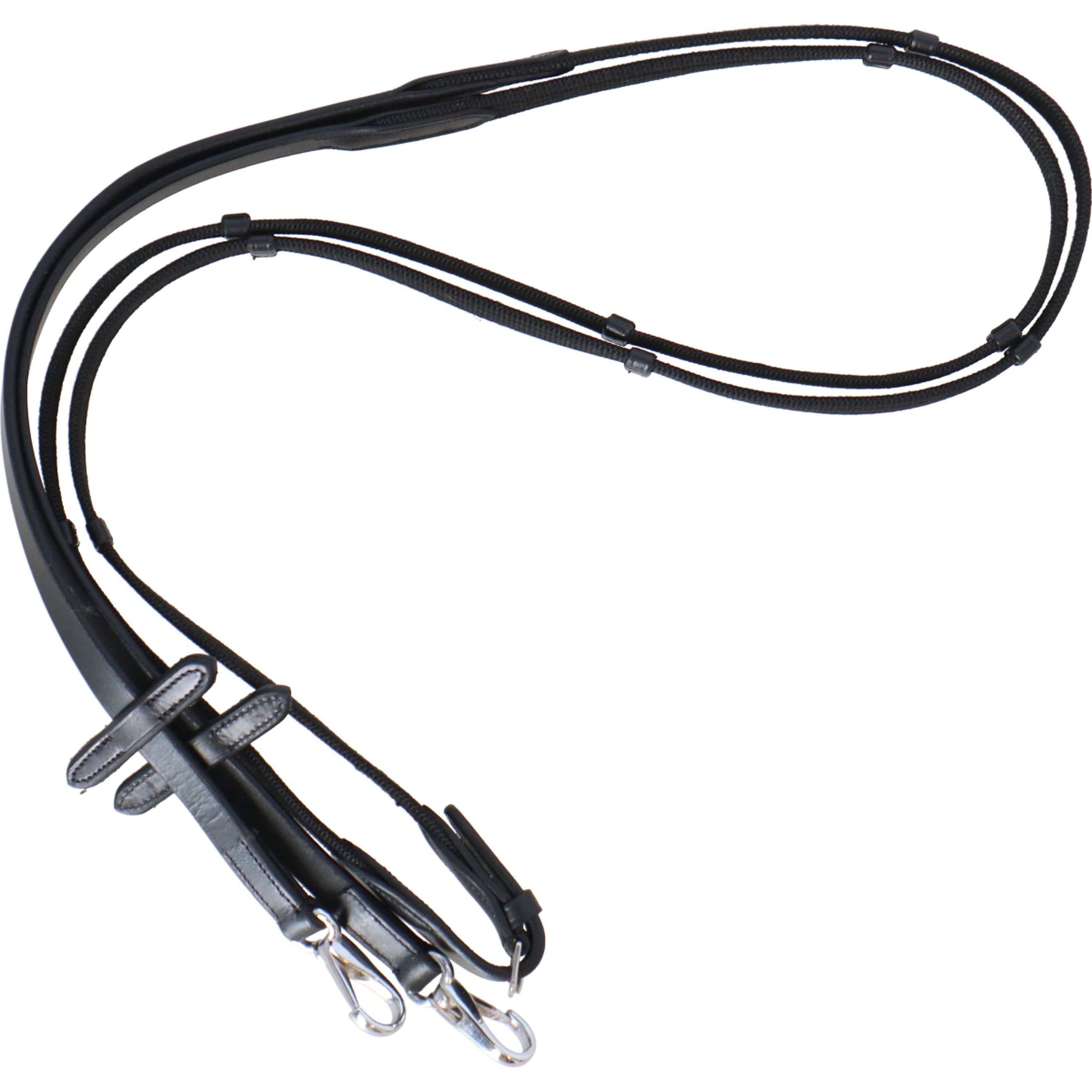 Harry's Horse Rênes Webband avec Fermeture Clip Noir Harry's Horse Rênes Webband avec Fermeture Clip Noir