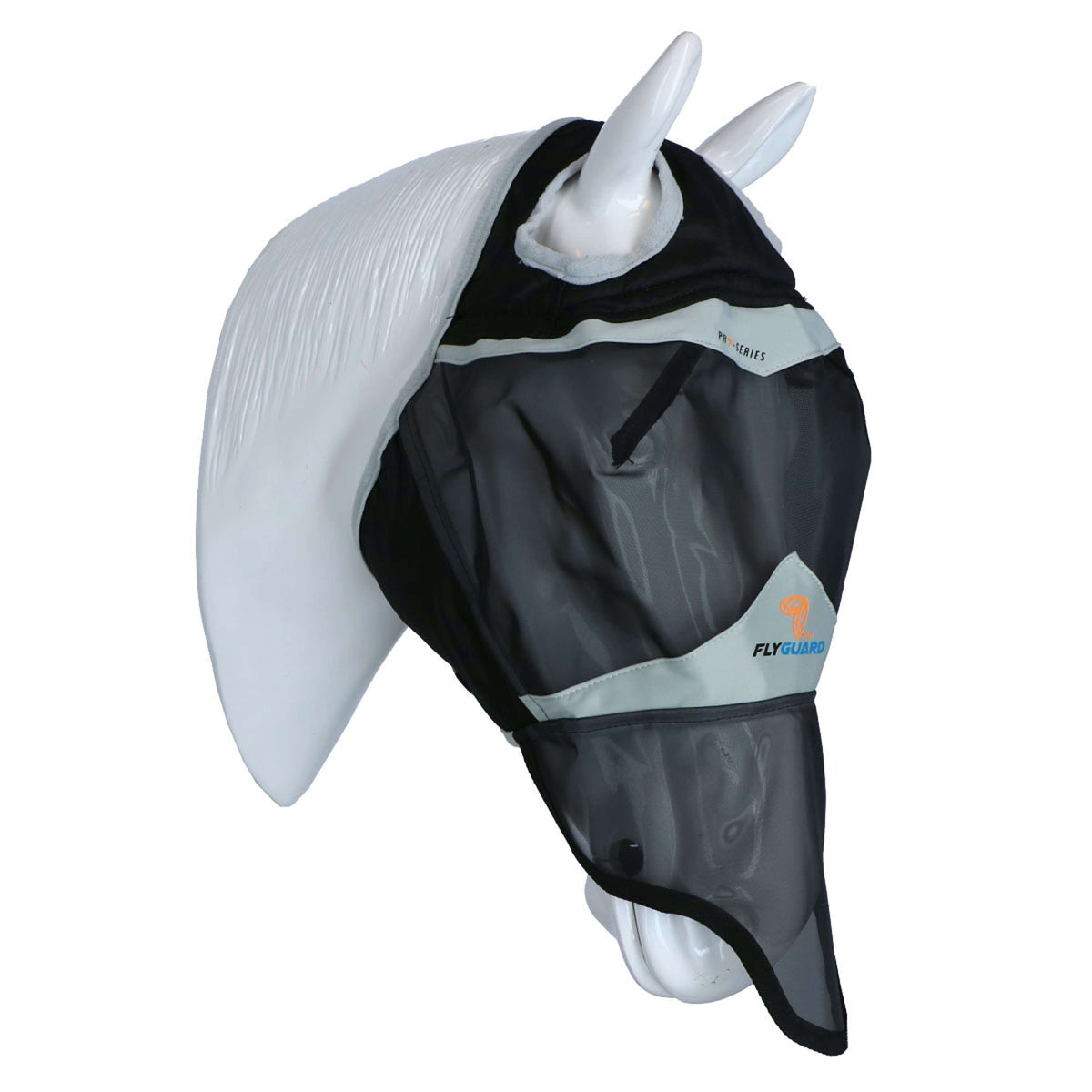 Shires Masque Anti-Mouches avec Découpe D'oreille et Rabat de Nez Noir
