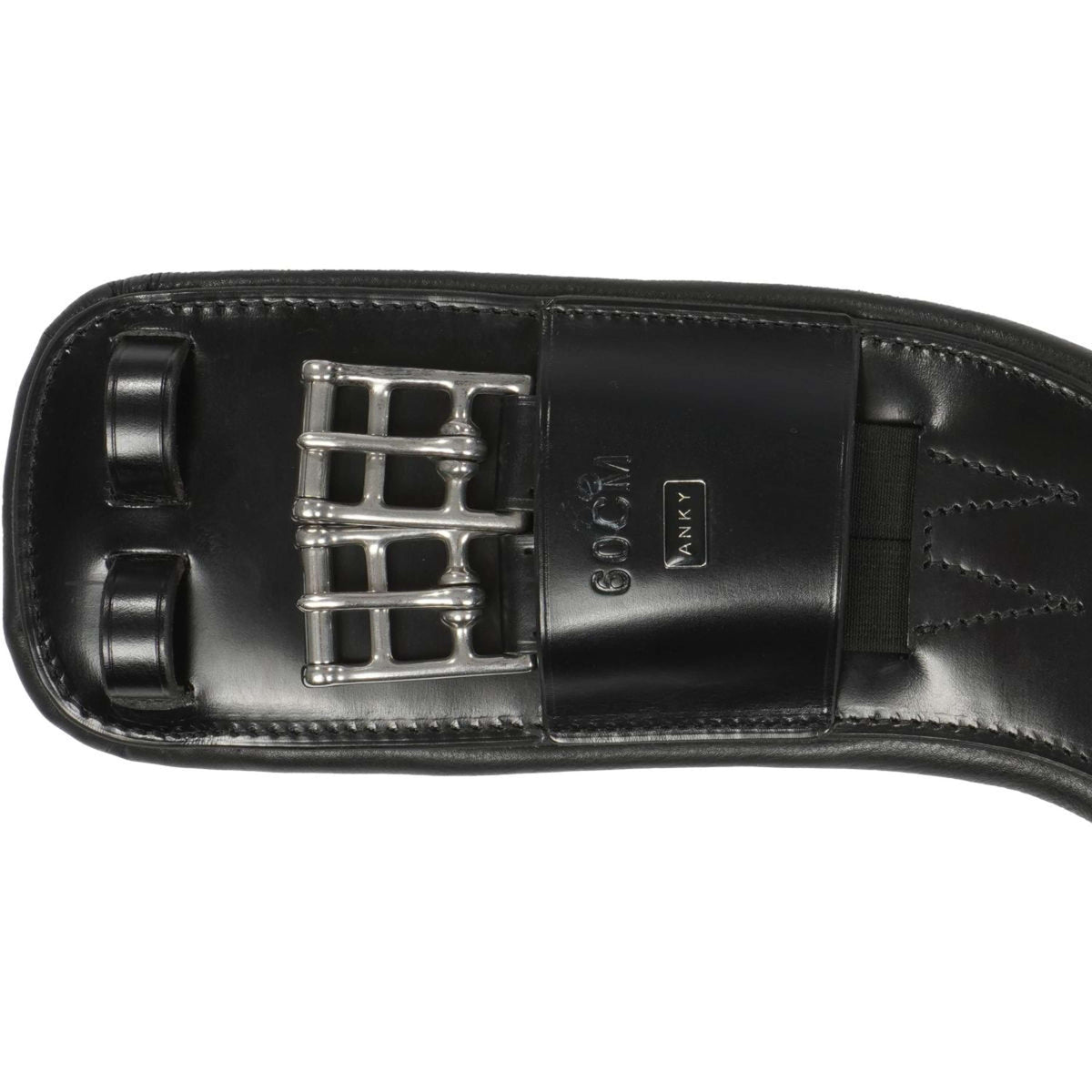 ANKY Sangle Cuir Dressage Anatomique 2 Côtés Élastique Noir