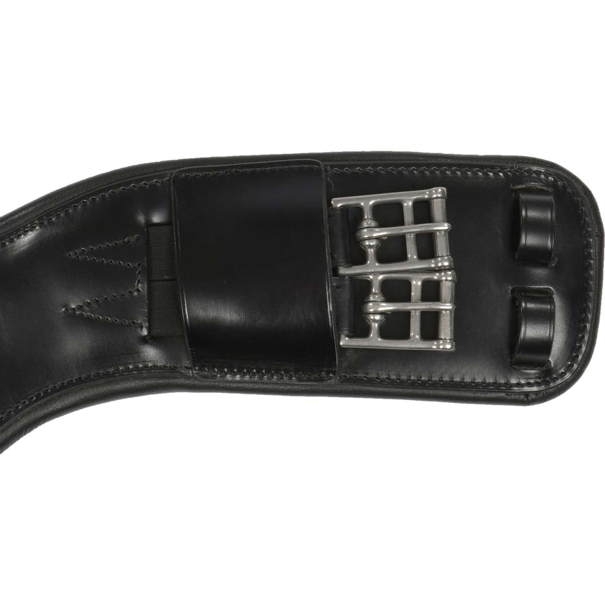 ANKY Sangle Cuir Dressage Anatomique 2 Côtés Élastique Noir