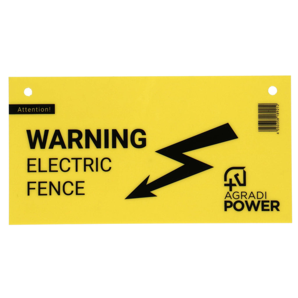 Agradi Power Panneau de Mise en Garde Clôture Jaune