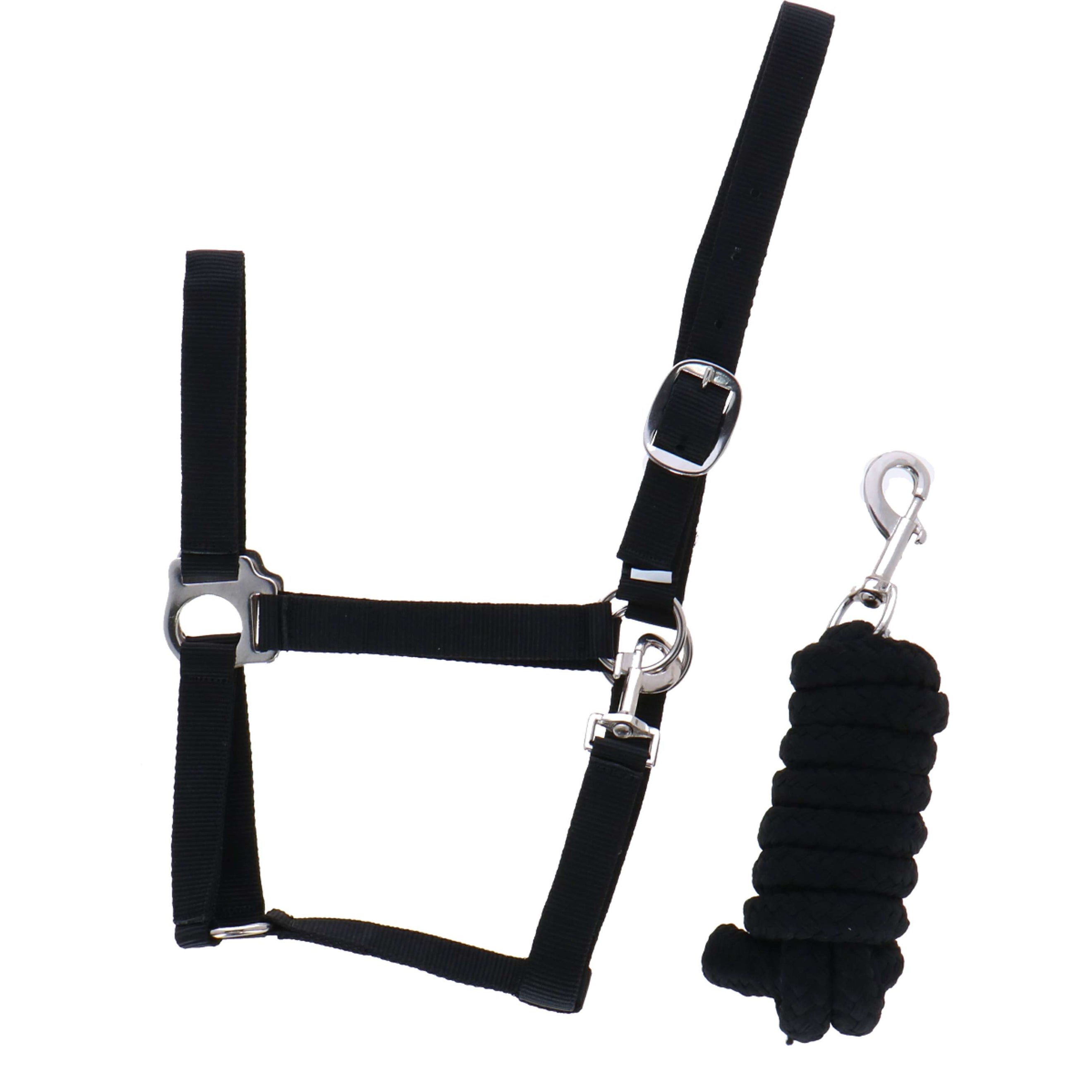 Riding World Ensemble Licol Club avec Corde Noir