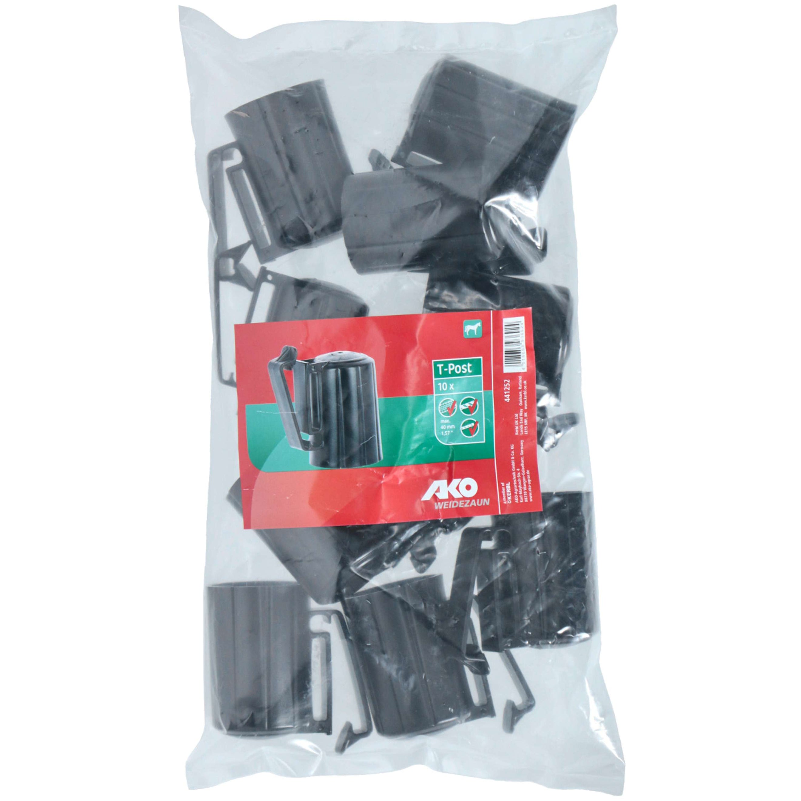 Kerbl Isolateur T-Post 10 Pièces Noir