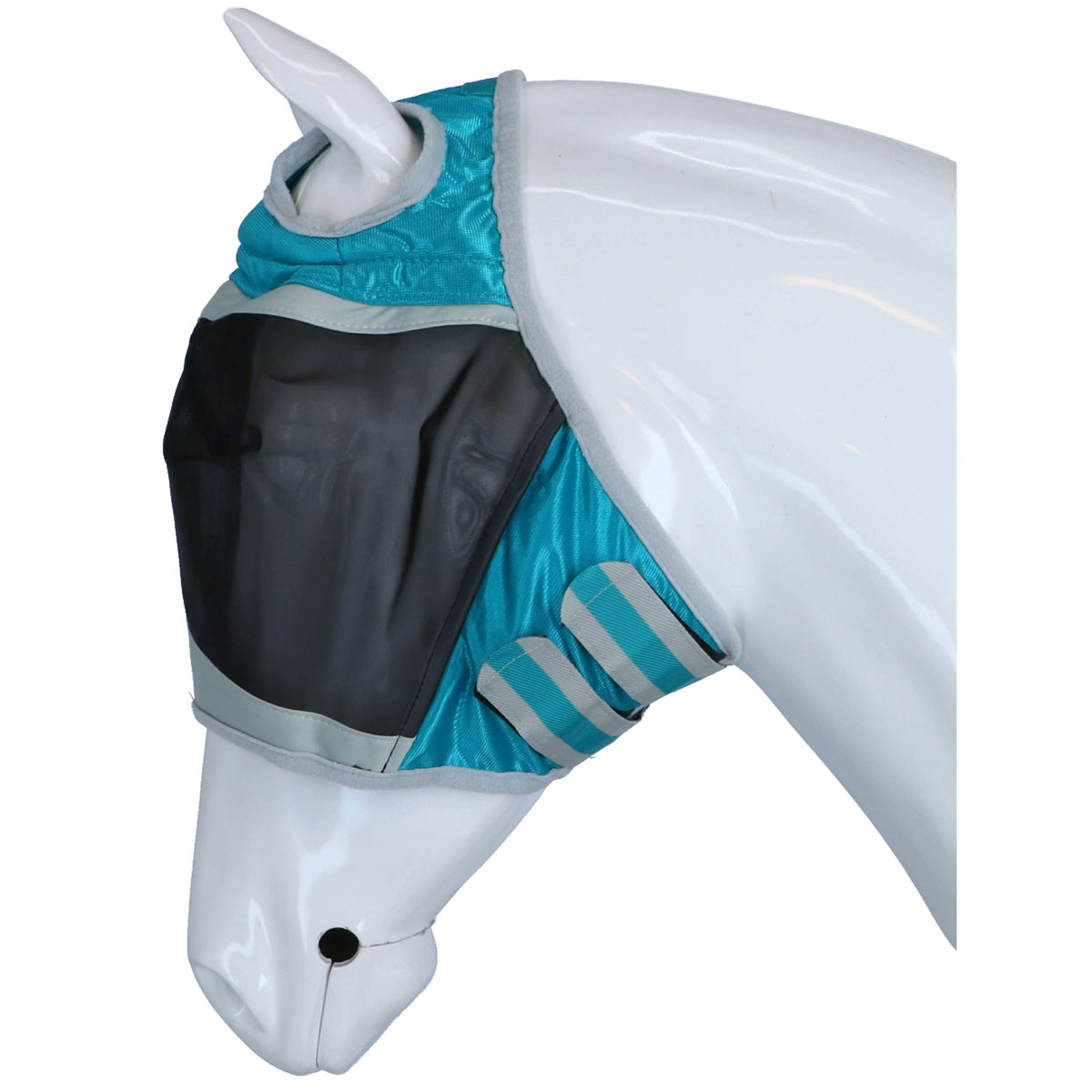 Shires Masque Anti-Mouches Filet Fin avec Découpe D'oreille Teal