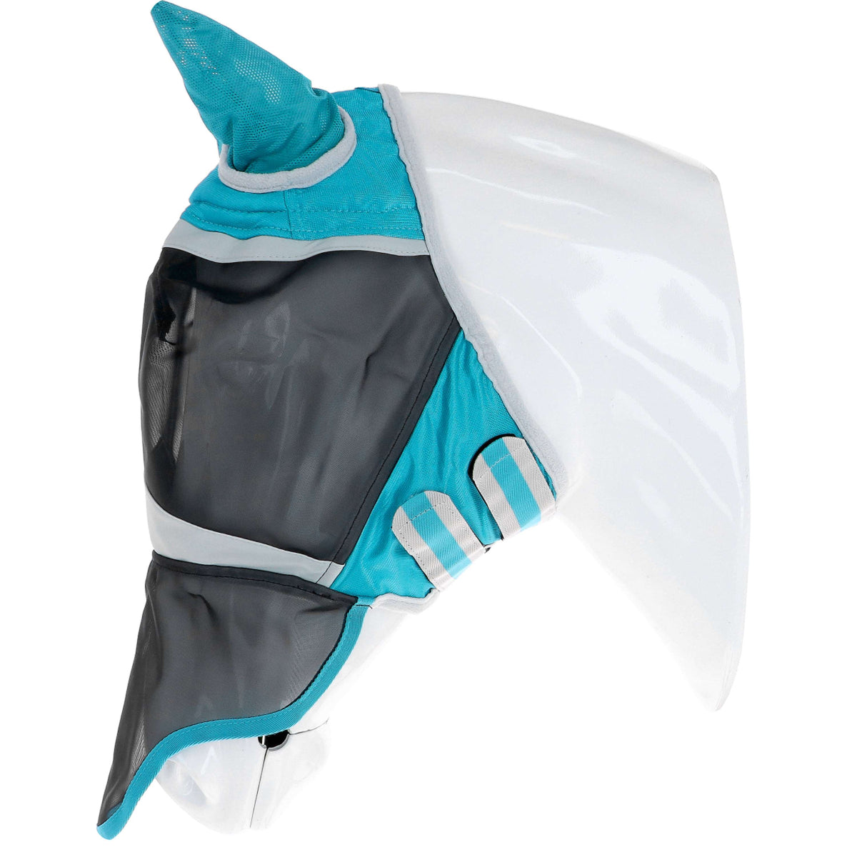 Shires Masque Anti-Mouches avec Oreilles et Nez Fine Mesh Teal