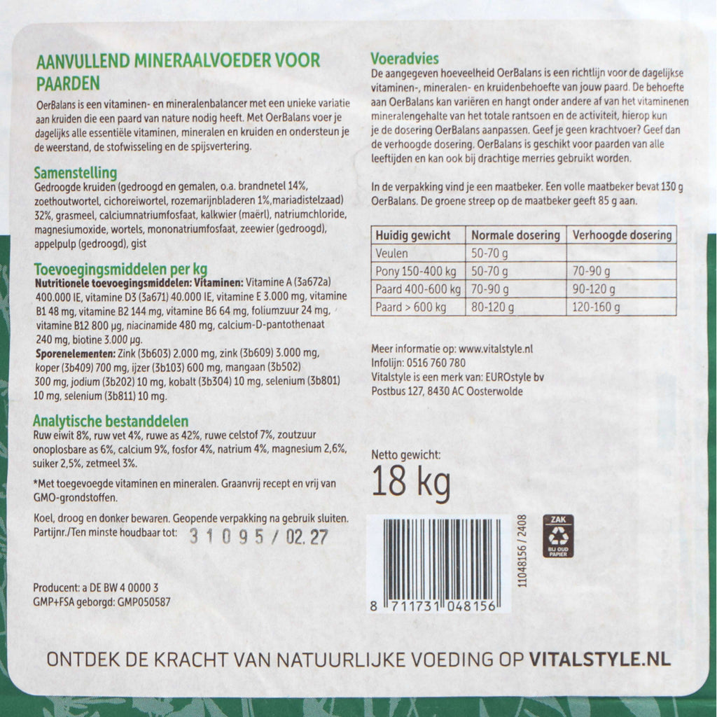 Vitalstyle Granulés OerBalans Poche