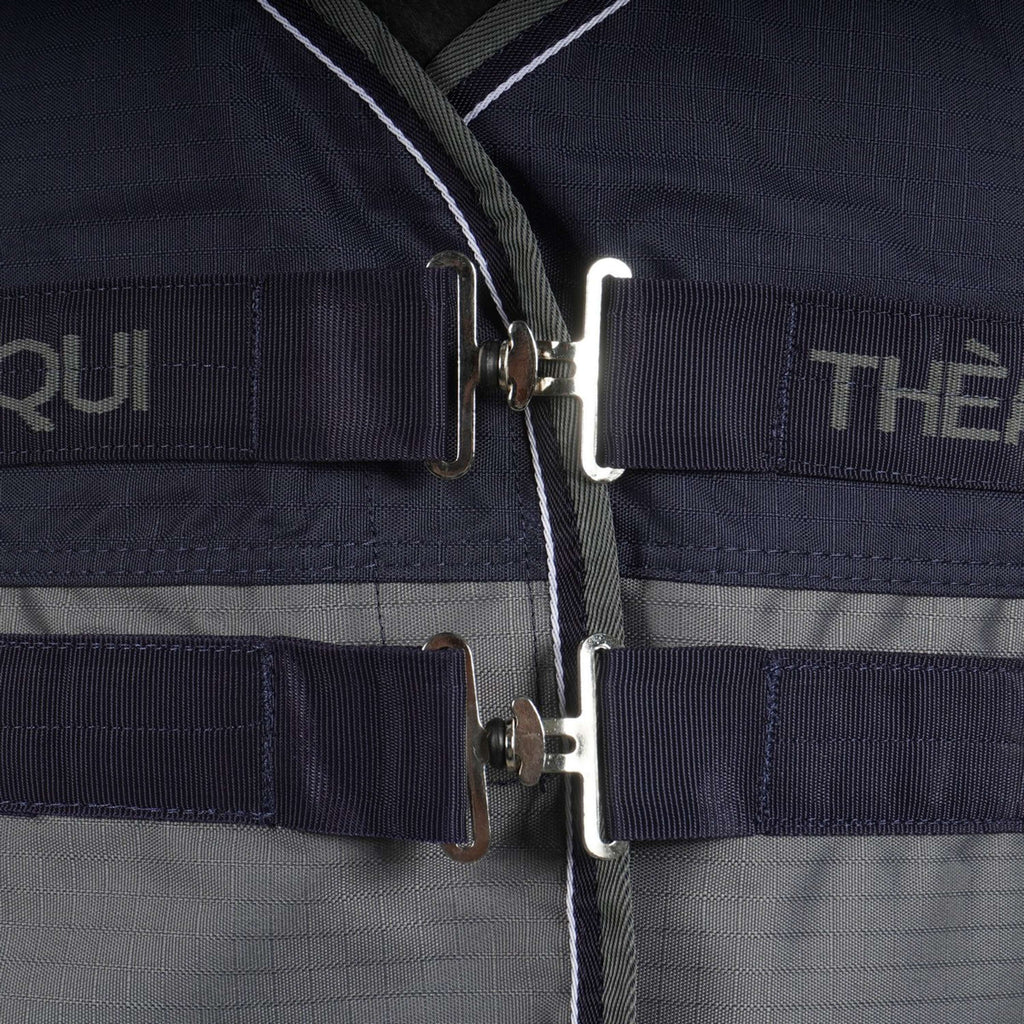 EQUITHÈME Turnout Rug Tyrex High Neck 600D 300g Marine/Gris Dots