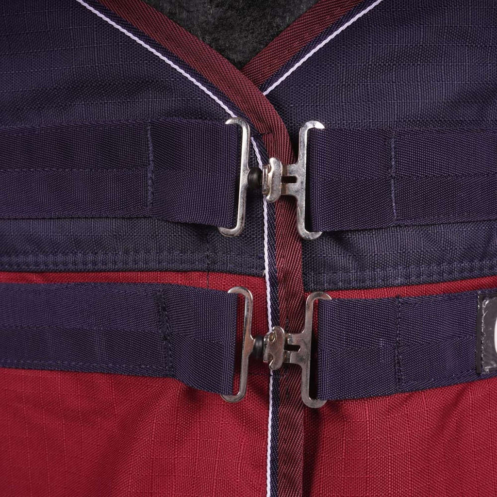 EQUITHÈME Couverture d'Extérieur Tyrex 1200D 0g Marine/Bordeaux
