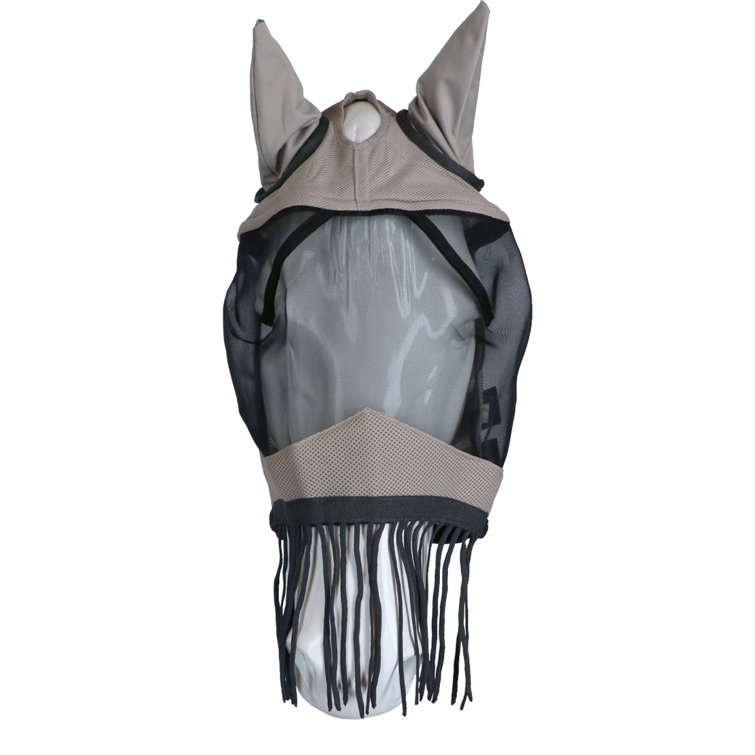 HKM Masque Anti-Mouches Fringes Argent/Gris HKM Masque Anti-Mouches Fringes Argent/Gris