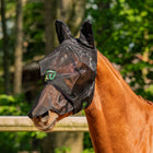 Agradi Horse Masque Anti-Mouches Fine Mesh avec Oreilles et Nez Noir