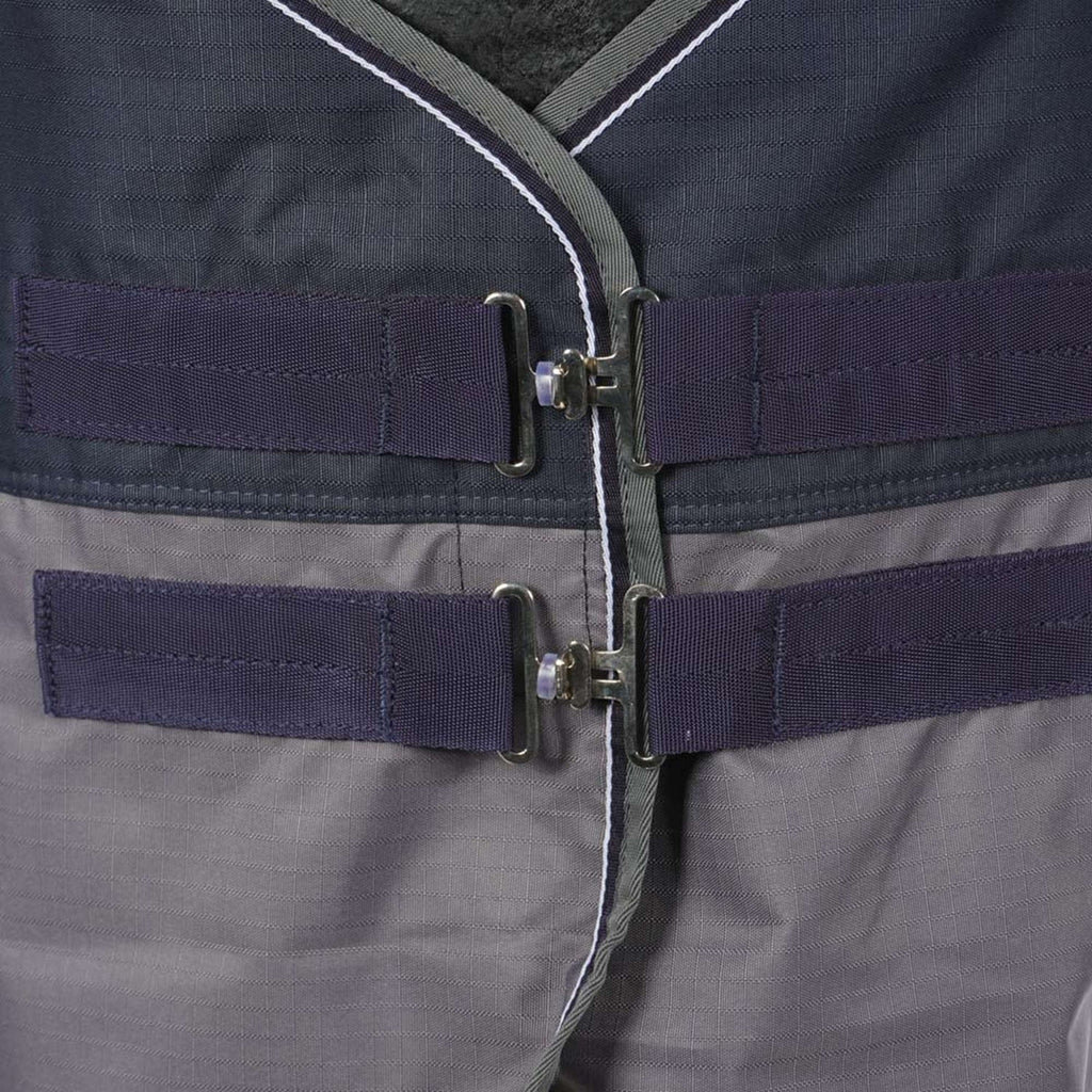 EQUITHÈME Couverture Imperméable Tyrex 600D 50g Marine/Gris Dots