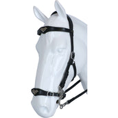 F.R.A. Hackamore Imperial Rênes en Cuir Souple Noir