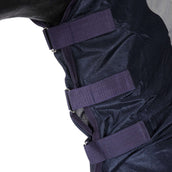 HKM Couverture Anti-Mouches Rain with Neck and Bellyflap Bleu Foncé/Gris