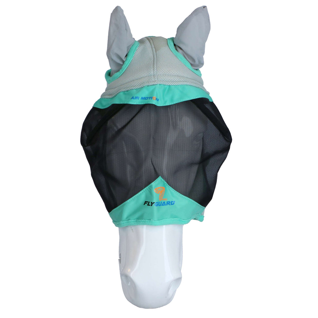 Shires Masque Anti-Mouches Air Motion avec Oreilles Aqua
