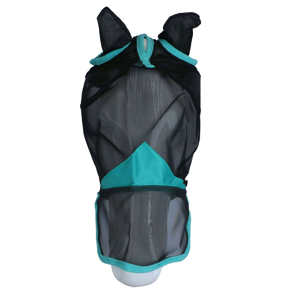 WeatherBeeta Masque Anti-Mouches ComFiTec Deluxe Fine Mesh avec Oreilles et Nez Noir/Turquoise
