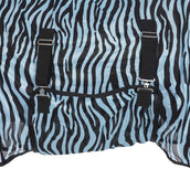 HKM Couverture Anti-Mouches Zebra avec Couvre-cou Aqua/Noir