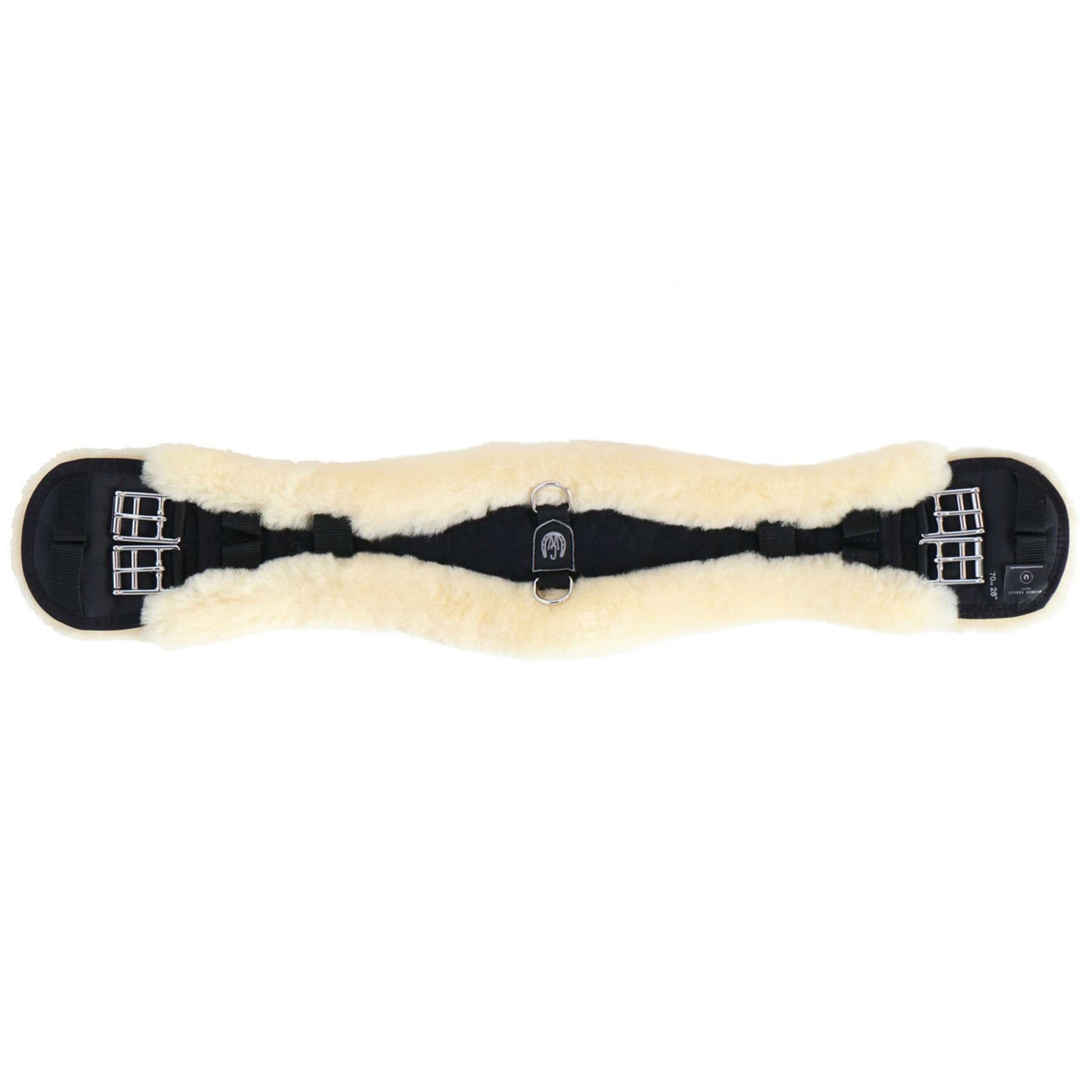 Werner Christ Sangle de Dressage Anatomic avec Fourrure Noir/Naturel