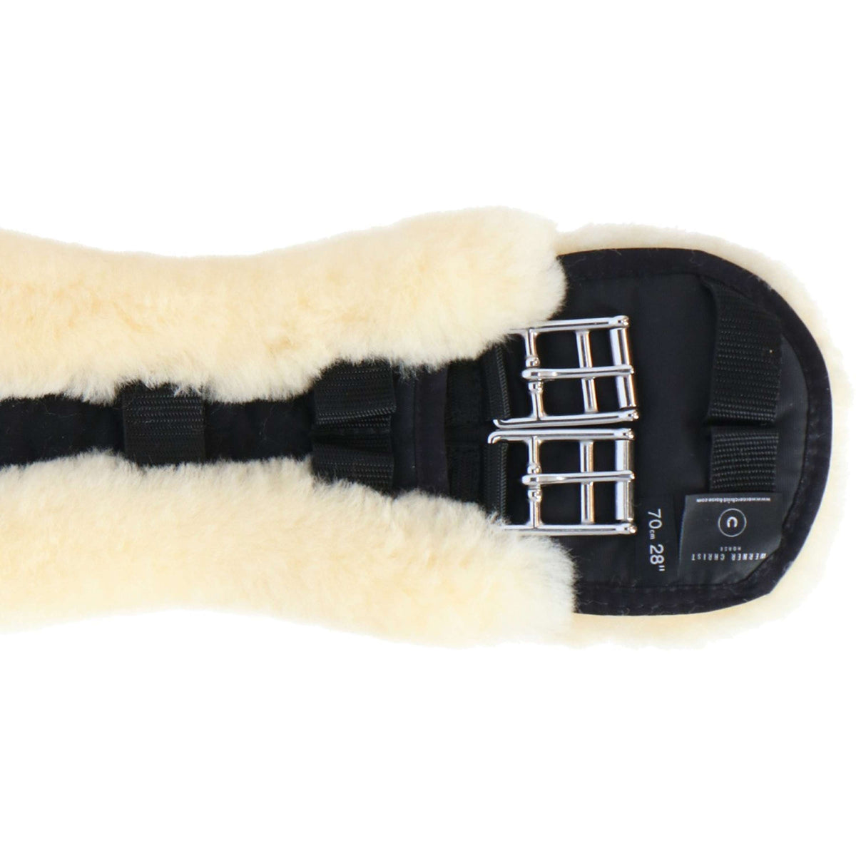 Werner Christ Sangle de Dressage Anatomic avec Fourrure Noir/Naturel
