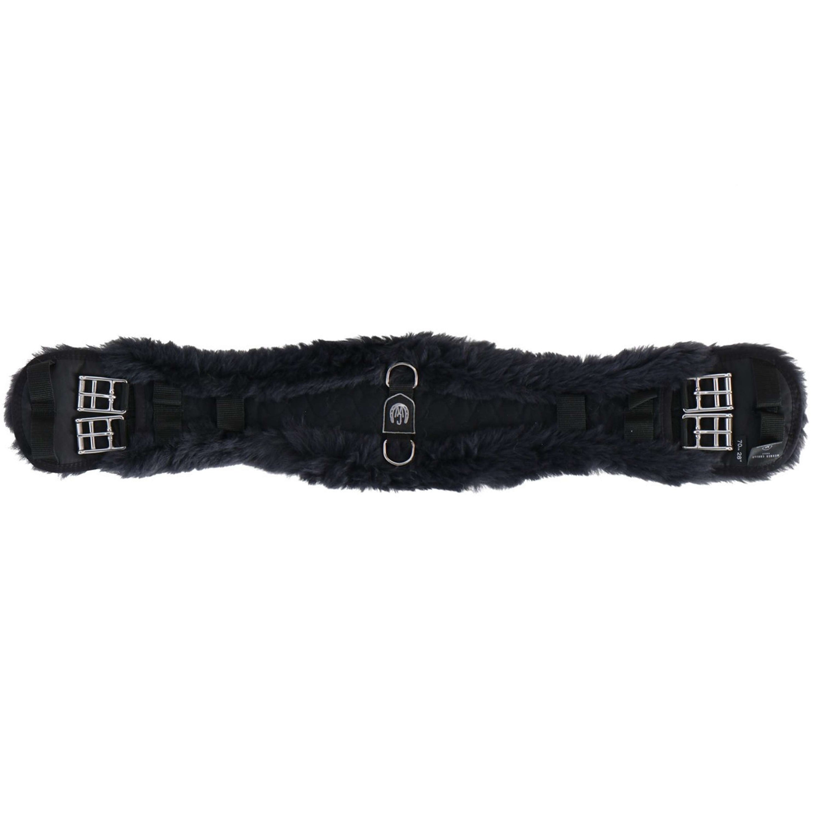 Werner Christ Sangle de Dressage Anatomic avec Fourrure Noir/Anthracite