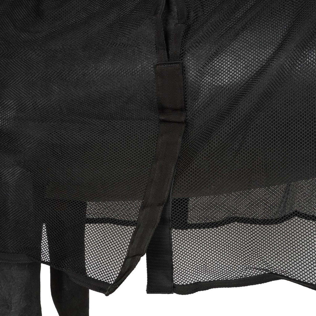 HB Couverture Anti-Mouches pour chevaux d'attelage avec Couvre-cou Noir