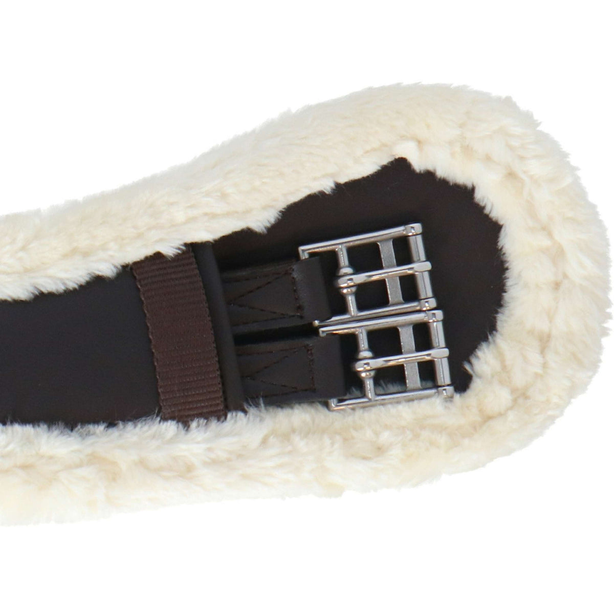 Norton Sangle de Dressage XTR Peau de Mouton Synthétique Havana/Crème