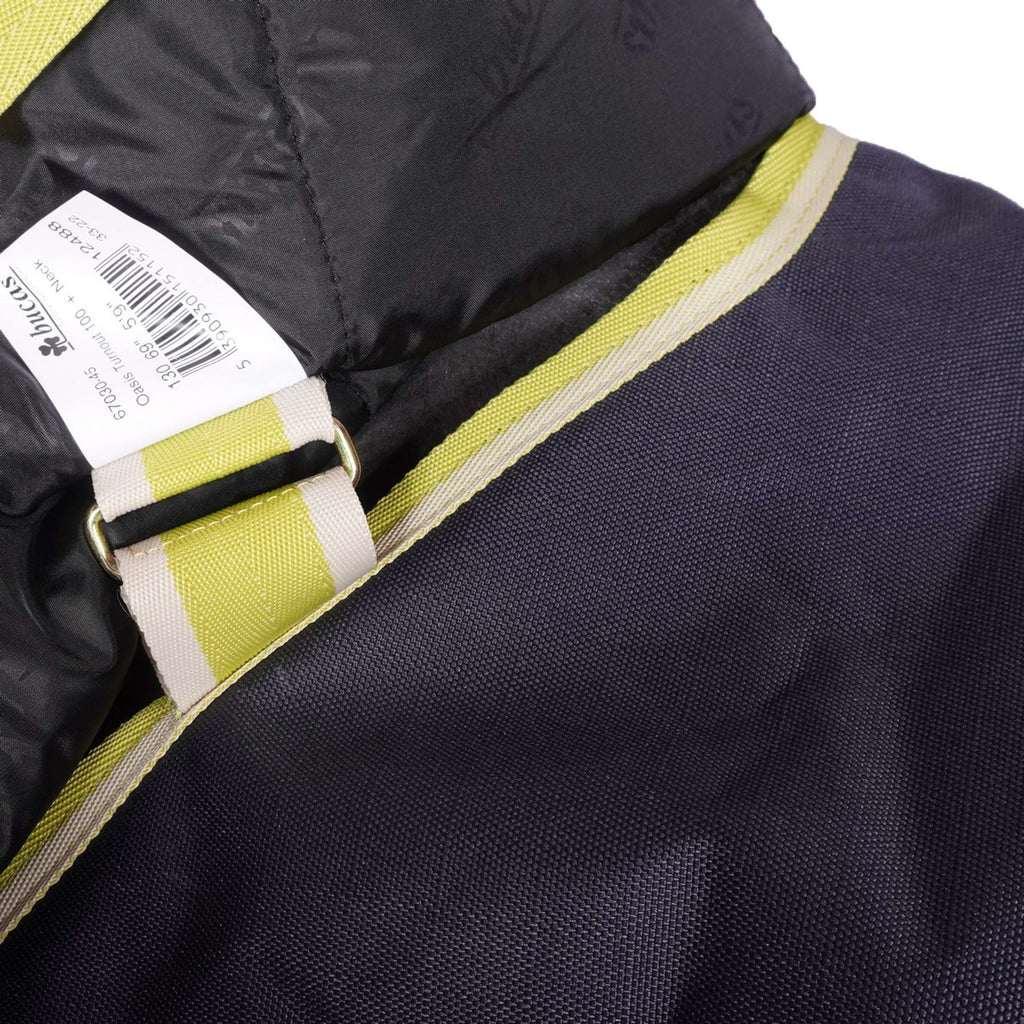 Bucas Oasis Turnout Neck 100g Dark Grey/Lime