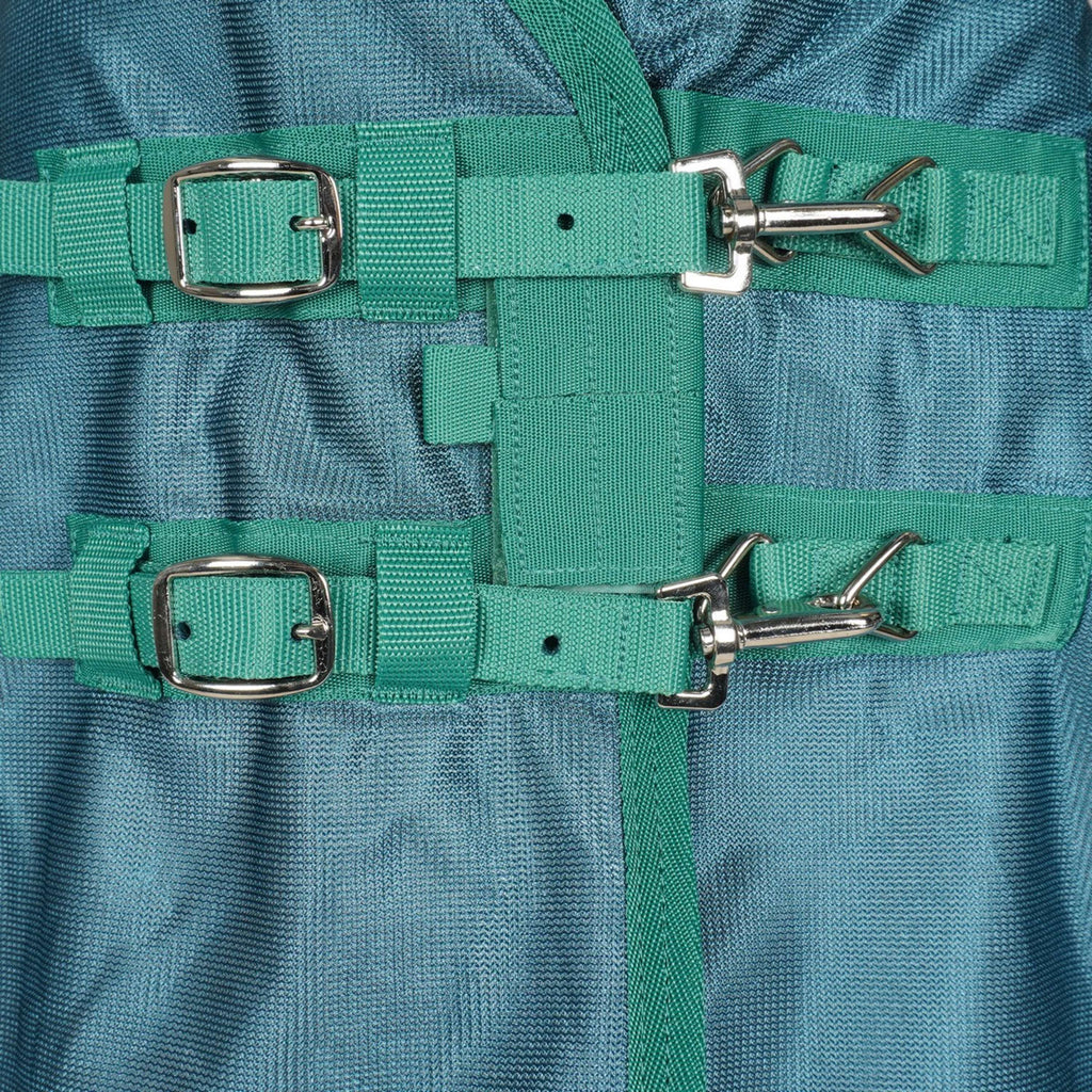WeatherBeeta Couverture Anti-Mouches ComFiTec Green-Tec Airflow Mesh Combo Neck White/Dragonfly Blue