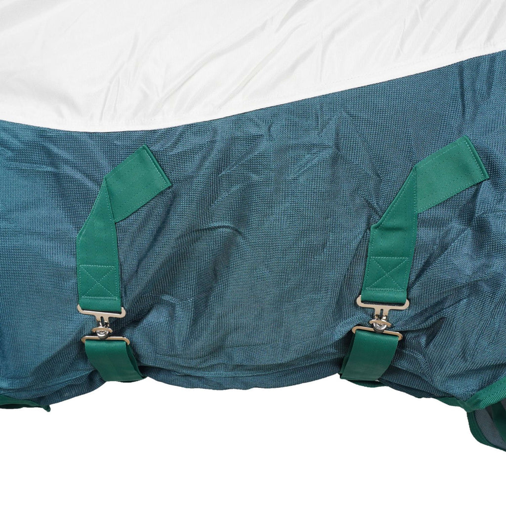 WeatherBeeta Couverture Anti-Mouches ComFiTec Green-Tec Airflow Mesh Combo Neck White/Dragonfly Blue
