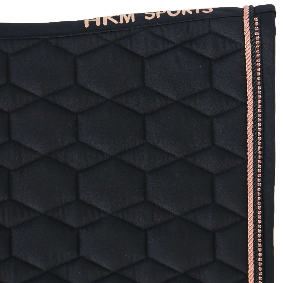 HKM Tapis de Selle Rosegold Glamour Dressage Noir/Or rose