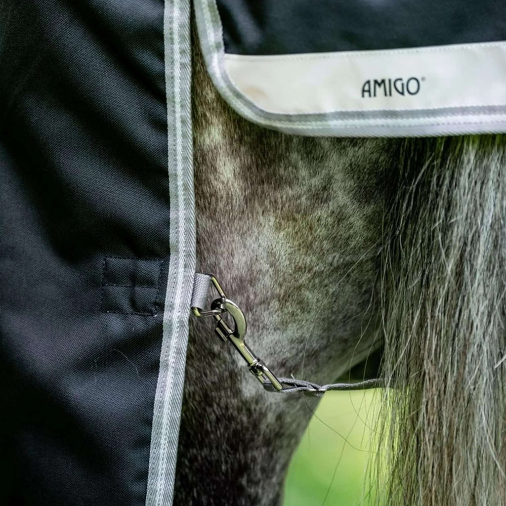 Amigo Chemise Turnout 1200D Plus 100g Noir/Gris Titane/Argent