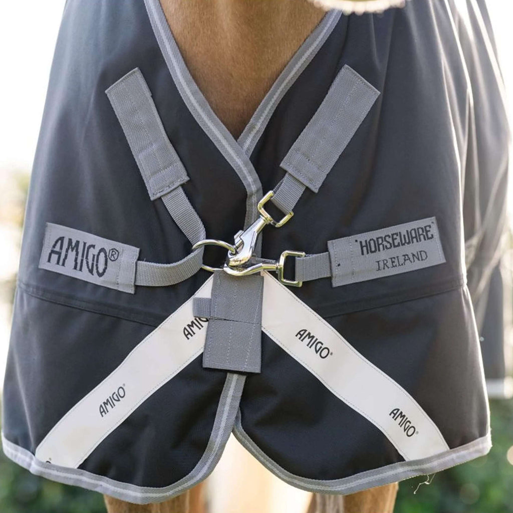 Amigo Chemise Turnout 1200D Plus Pony 0g Noir/Gris Titane/Argent