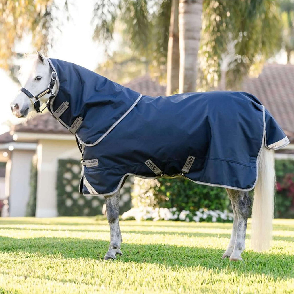 Amigo Chemise Turnout 1200D Plus Pony 0g Marine/Gris Titane/Argent