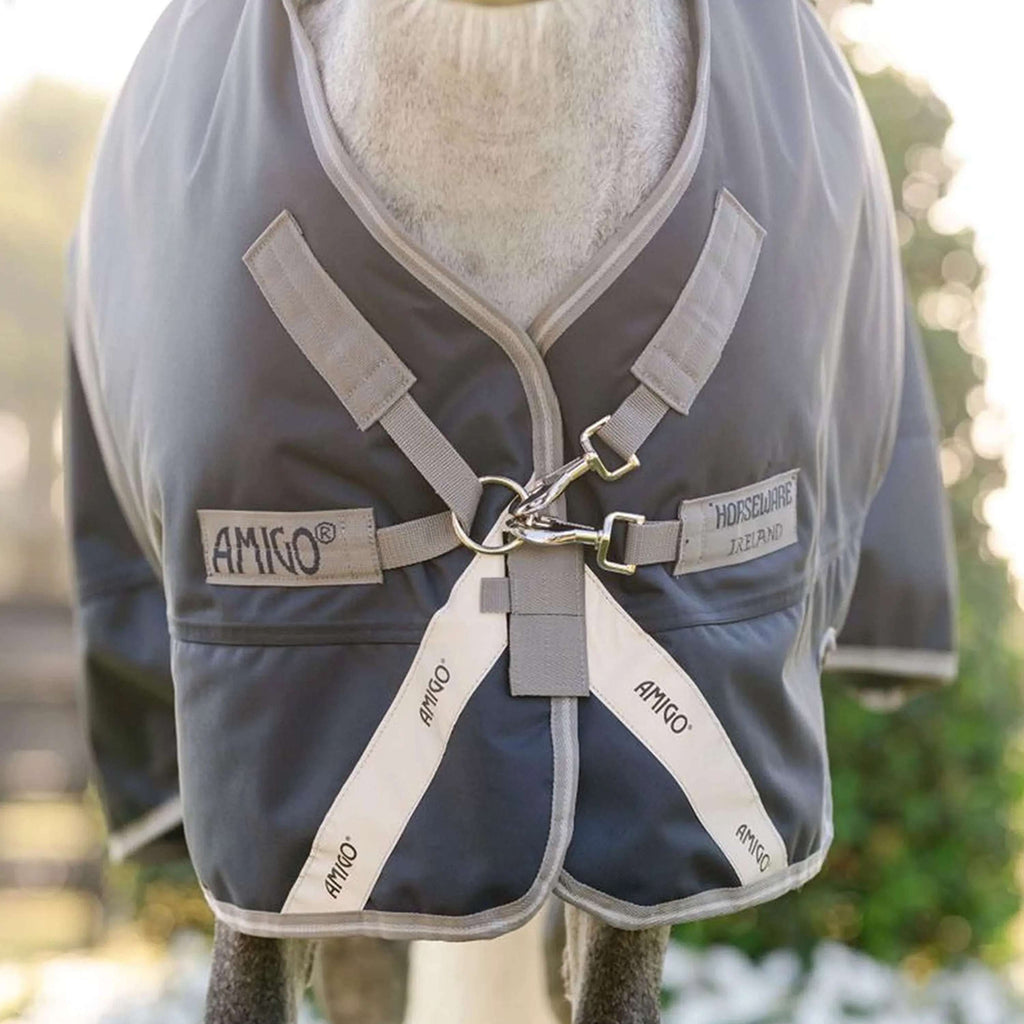 Amigo Chemise Turnout 1200D Plus Pony 0g Marine/Gris Titane/Argent