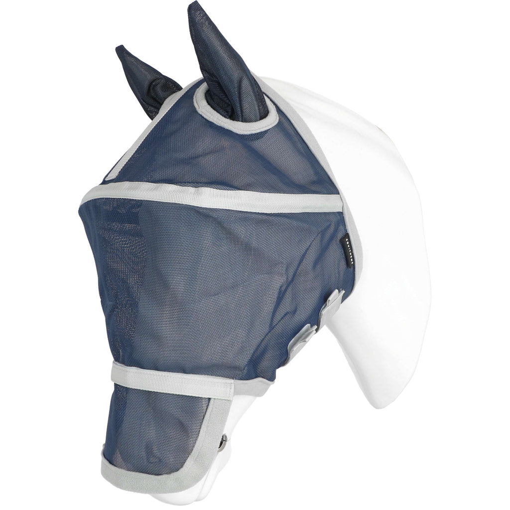 EQUITHÈME Masque Anti-Mouches Hoop avec Protection UV Marin