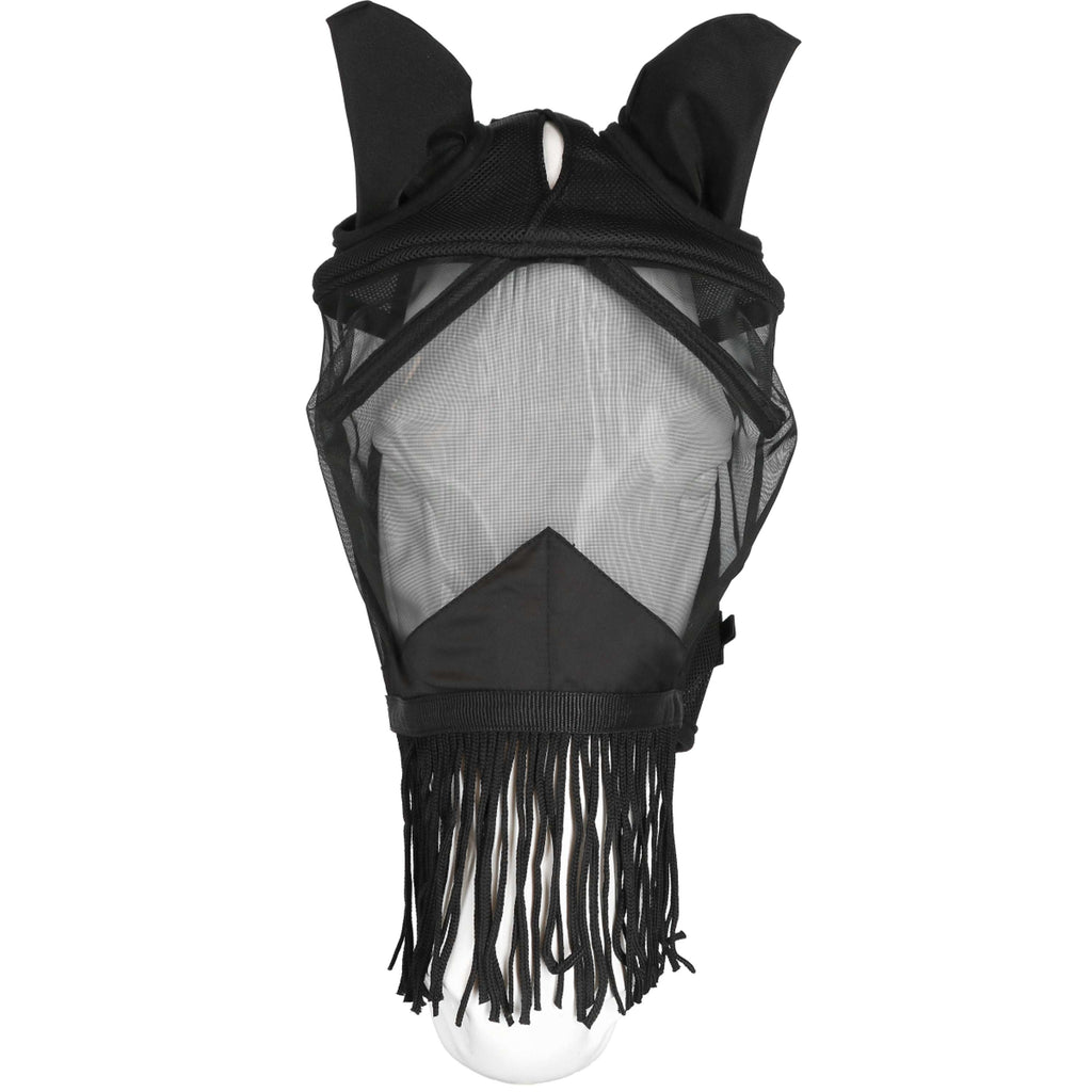 EQUITHÈME Masque Anti-Mouches Franges avec Protection UV Noir