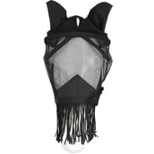 EQUITHÈME Masque Anti-Mouches Franges avec Protection UV Noir