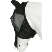 EQUITHÈME Masque Anti-Mouches Franges avec Protection UV Noir