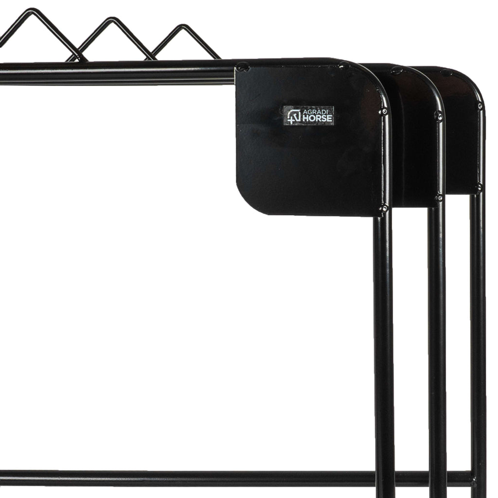 Agradi Horse Râtelier pour Couverture pour 3 Couvertures Metal XH Noir